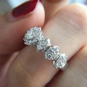 925 Silver Plated Beautiful CZ Wedding Ring for Women, MARR9459